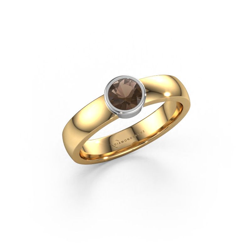 Ring Ise 1 585 gold smokey quartz 4.7 mm