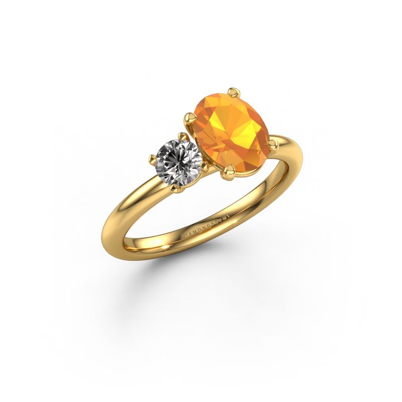 Verlobungsring Toi et Moi OVL-RND 585 Gold Citrin 8x6 mm