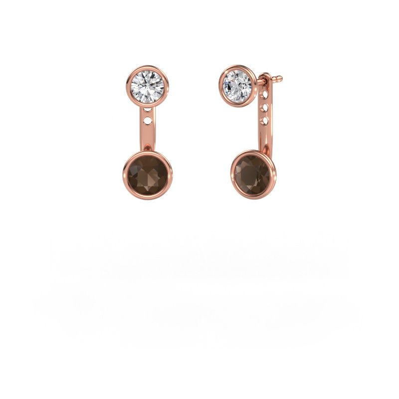 Earrings Halle 585 rose gold smokey quartz 6 mm