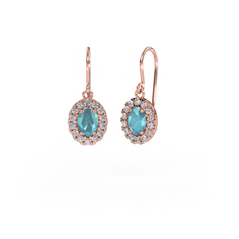 Ohrhänger Jorinda 1 585 Roségold Blau Topas 7x5 mm
