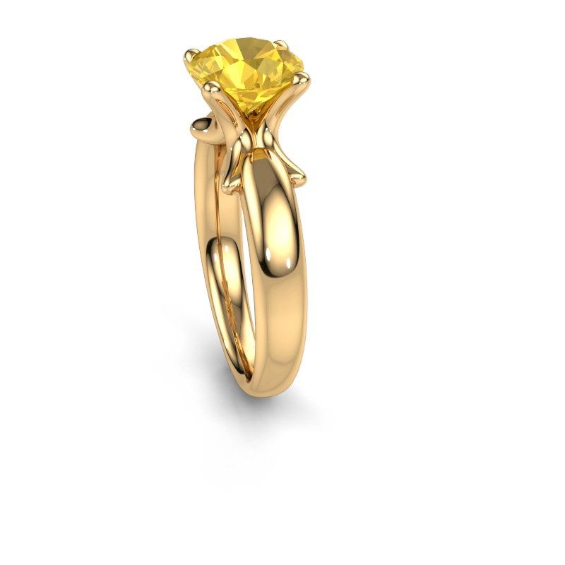 Afbeelding van Ring Jodie 585 goud gele saffier 8 mm
