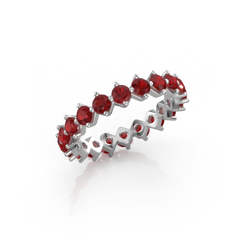 Bague superposable Janie 3.0mm 585 or blanc rubis 3 mm
