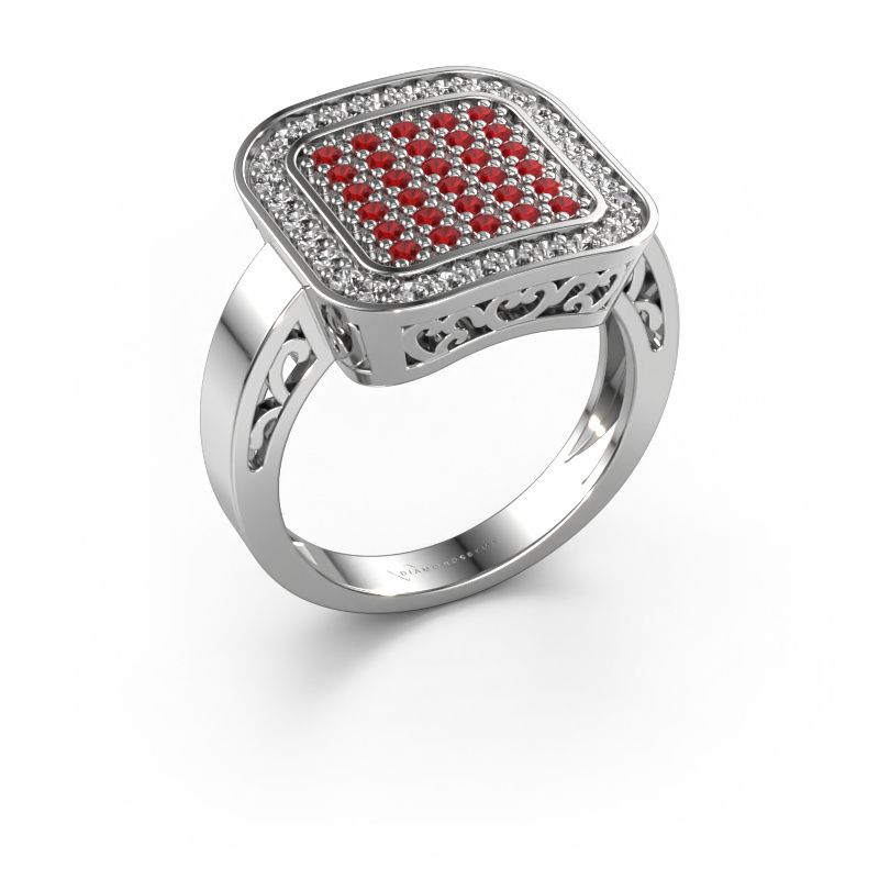 Ring Beatrice 585 Weißgold Rubin 1.3 mm