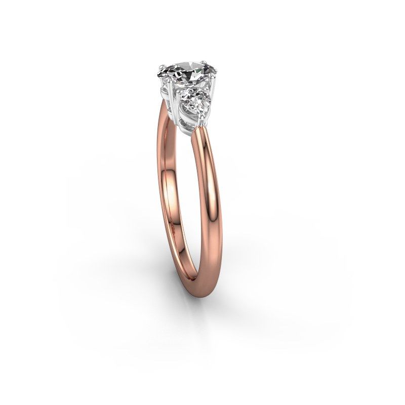 Afbeelding van Verlovingsring Chanou OVL 585 rosé goud diamant 0.82 crt