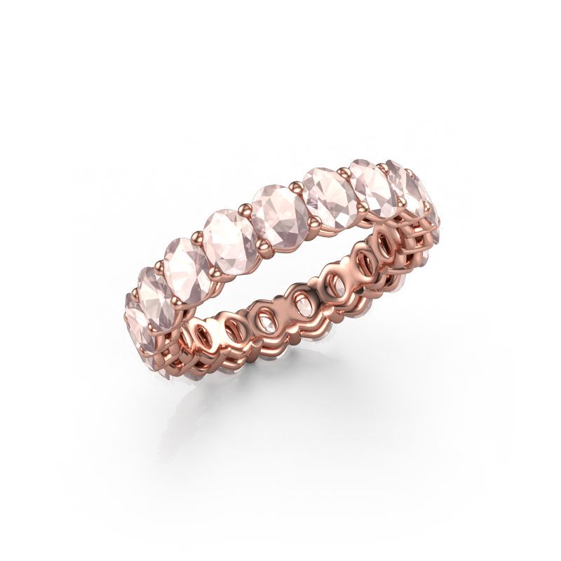 Stackable ring Heddy OVL 3.5x4.5 585 rose gold morganite champagne 4.5x3.5 mm