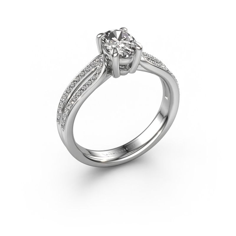 Verlovingsring Antonia ovl 2 585 witgoud zirkonia 7x5 mm