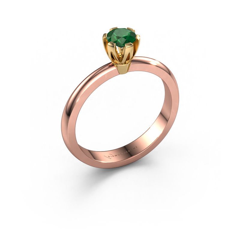 Engagement ring Julia 585 rose gold emerald 4 mm