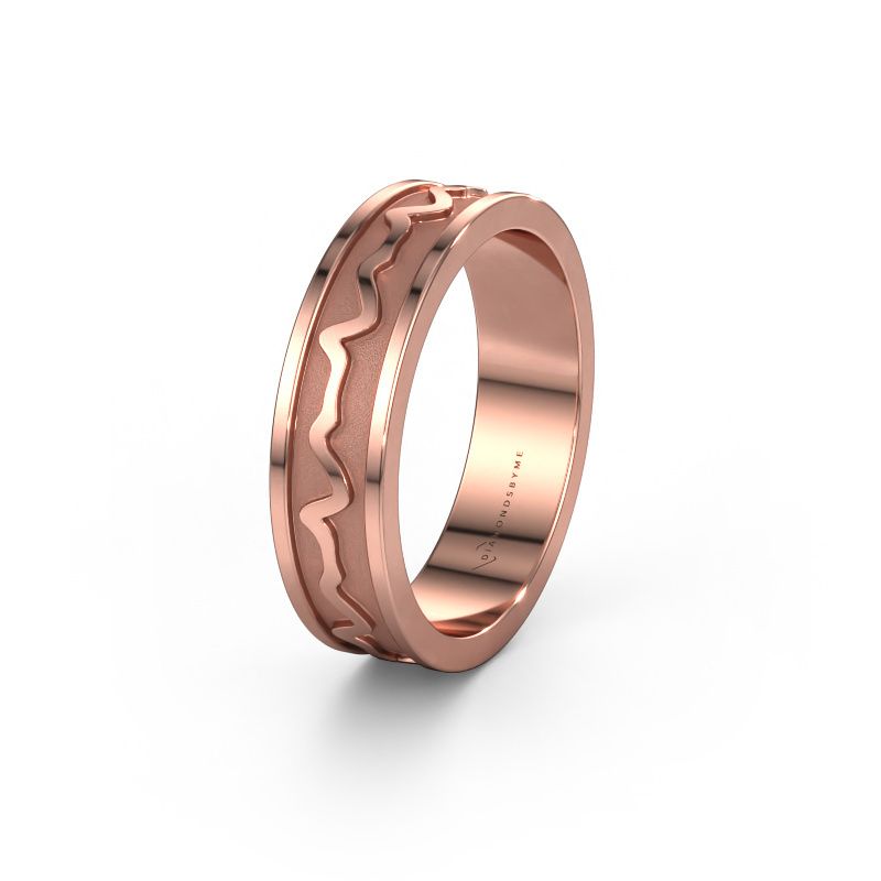 Trouwring Heartbeat 3 585 rosé goud ±5x1.7 mm