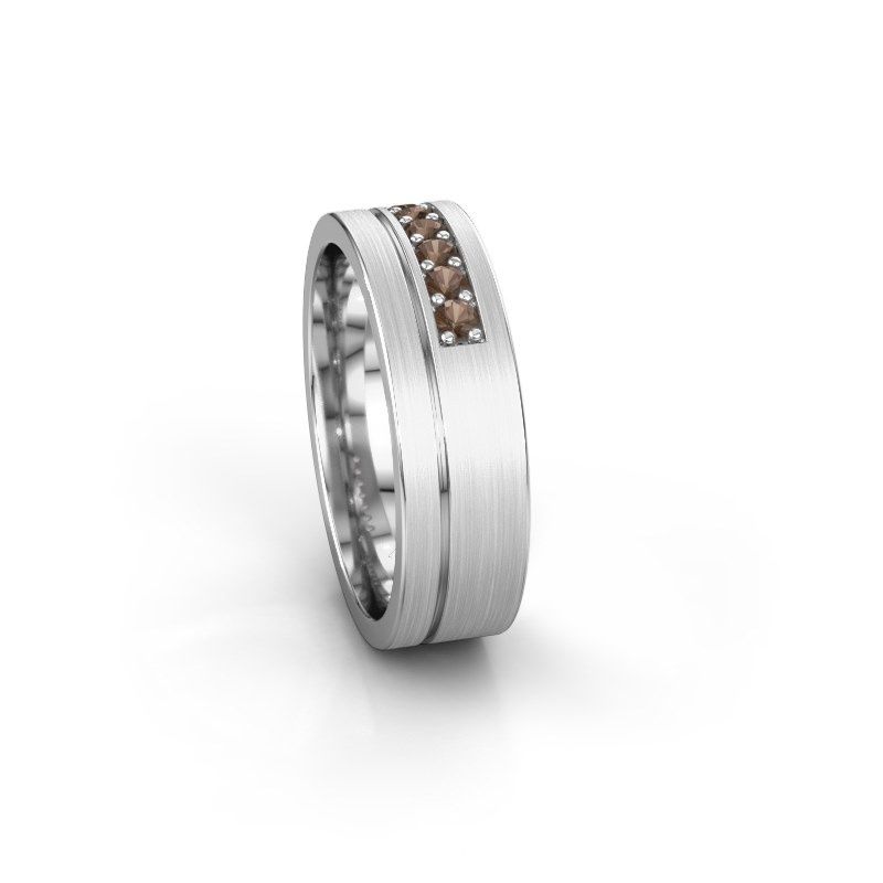 Image of Wedding ring WH0312L16AM<br/>950 platinum ±6x1.7 mm<br/>Smokey quartz