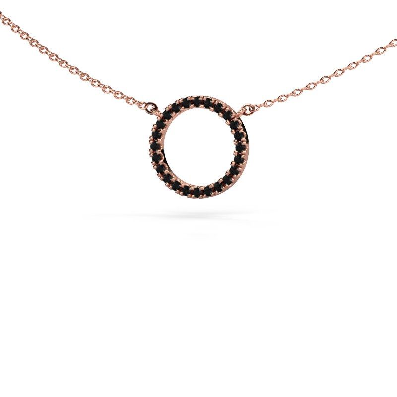 Anhänger Circle 585 Roségold Schwarz Diamant 0.216 crt
