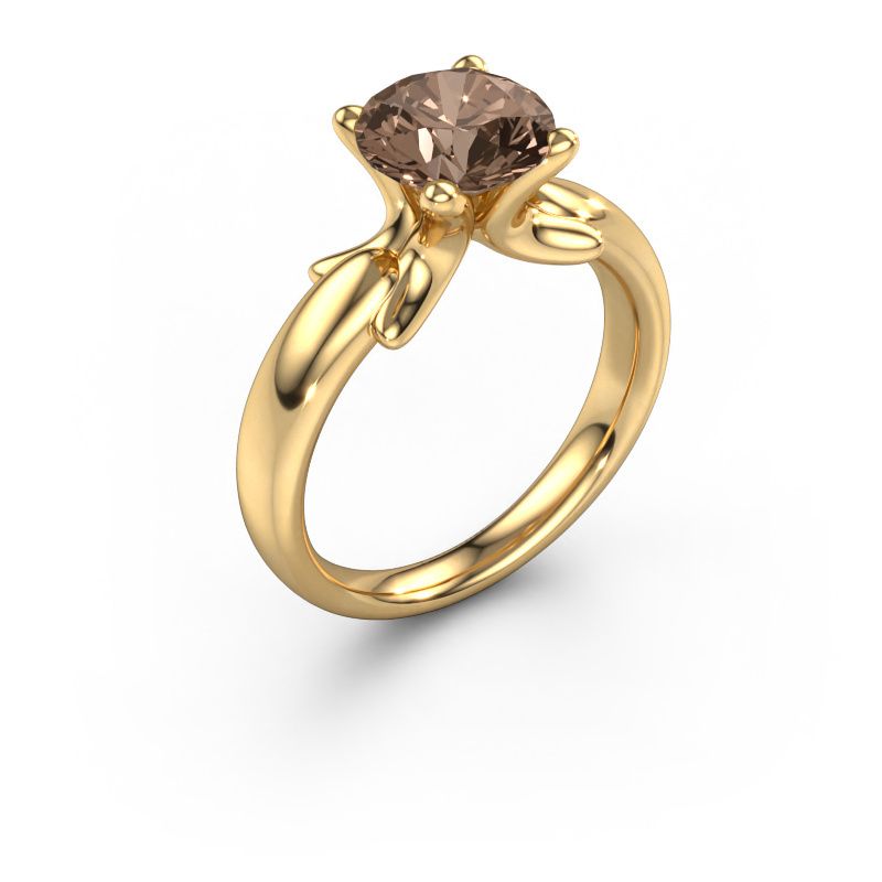 Ring Jodie 585 goud bruine diamant 2.00 crt
