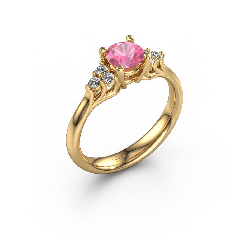 Verlobungsring Monika RND 585 Gold Pink Saphir 5.5 mm