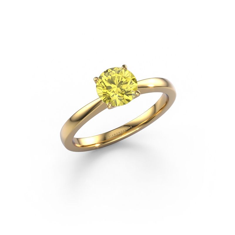 Engagement ring Kitty 585 gold yellow lab grown diamond 6.2 mm
