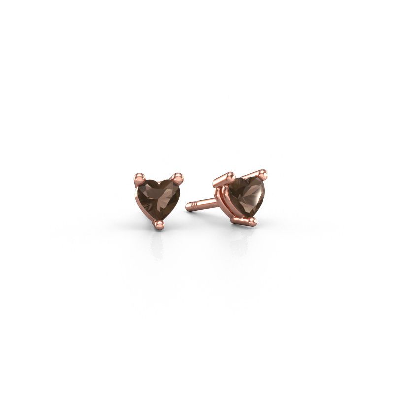 Ohrsteckers Garnet 585 Roségold Rauchquarz 4 mm