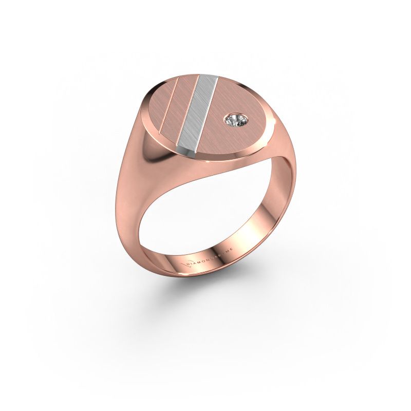 Signet ring Wesley 4 585 rose gold zirconia 2.5 mm