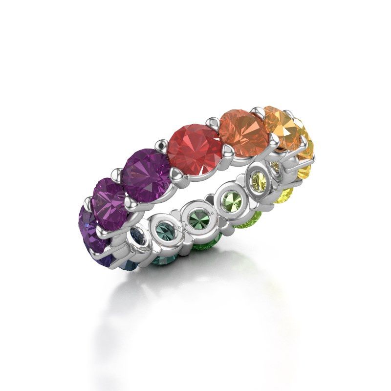 Bild von Ring heddy rnd 5.0<br/>950 Platin<br/>rainbow saphir 1 5 mm
