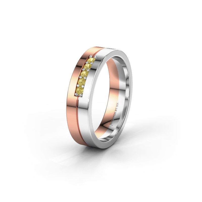 Afbeelding van Trouwring WH0211L15AP 585 rosé goud gele saffier ±5x1.7 mm