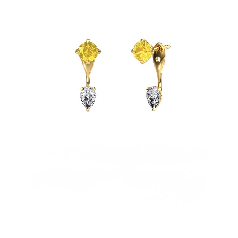 Drop earrings Kate RND-PER 585 gold yellow sapphire 5 mm