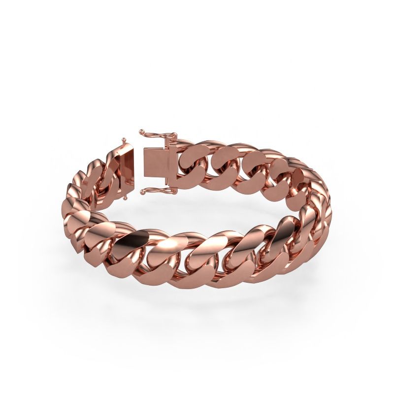 Cuban bracelet ±0.69 in 585 rose gold