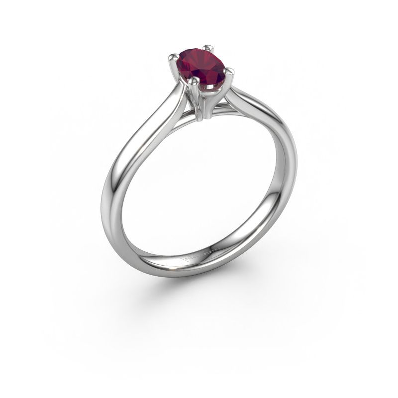 Verlobungsring Mignon OVL 1 950 Platin Rhodolit 8x6 mm
