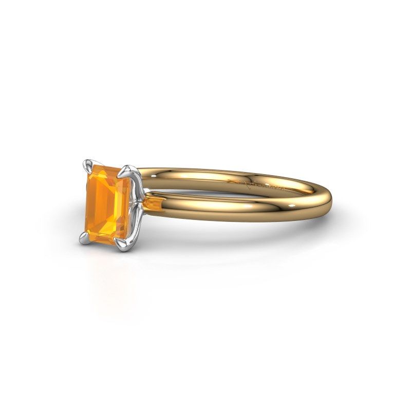 Afbeelding van Verlovingsring Crystal EME 1 585 goud citrien 6x4 mm
