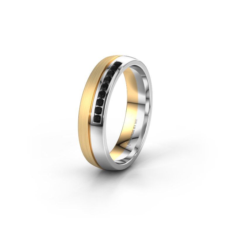 Afbeelding van Trouwring WH0209L25APM 585 goud zwarte diamant ±5x1.7 mm
