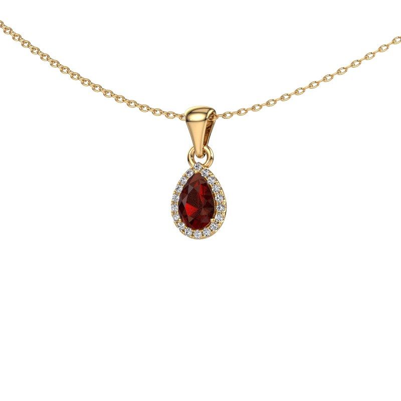 Anhänger Seline per 585 Gold Granat 6x4 mm