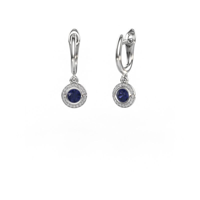 Ohrhänger Noud RND 950 Platin Saphir 4 mm