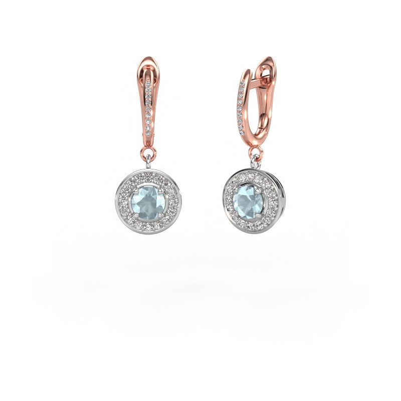 Drop earrings Ninette 2 585 white gold aquamarine 5 mm