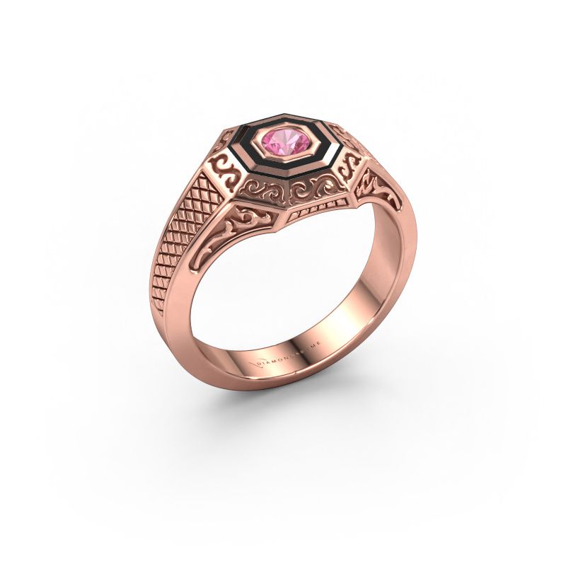 Men's ring Dion 585 rose gold pink sapphire 4 mm