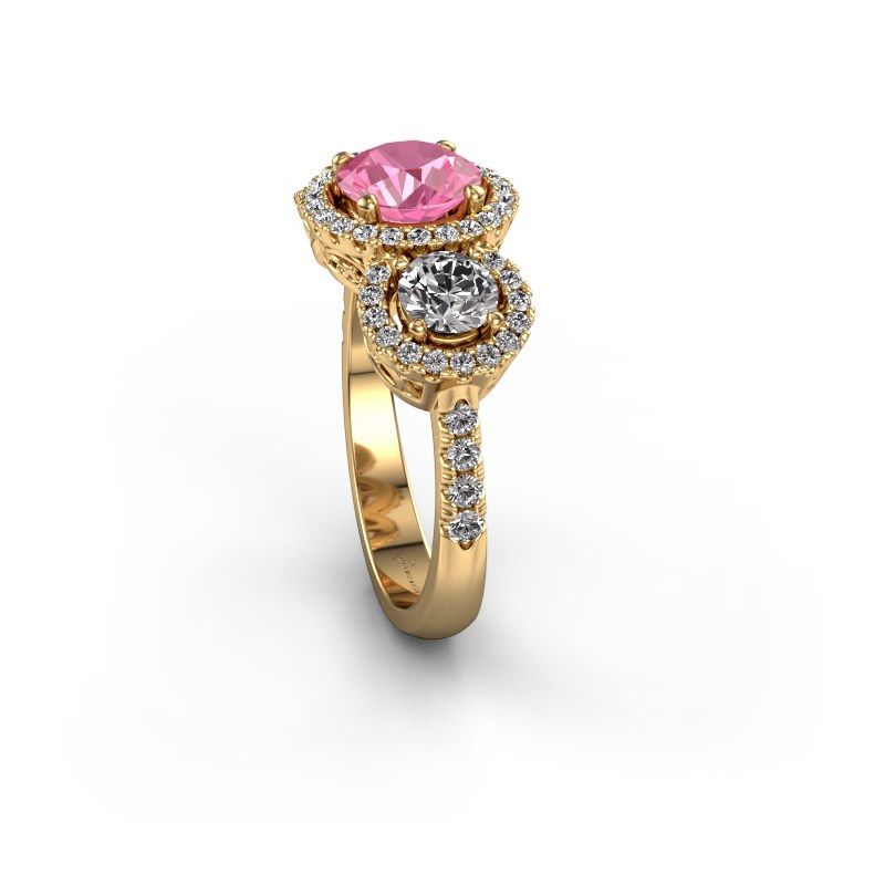Afbeelding van Ring Lacie 585 goud roze saffier 6.5 mm
