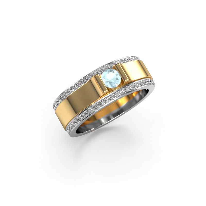 Men's ring Danillo 585 gold aquamarine 4.2 mm