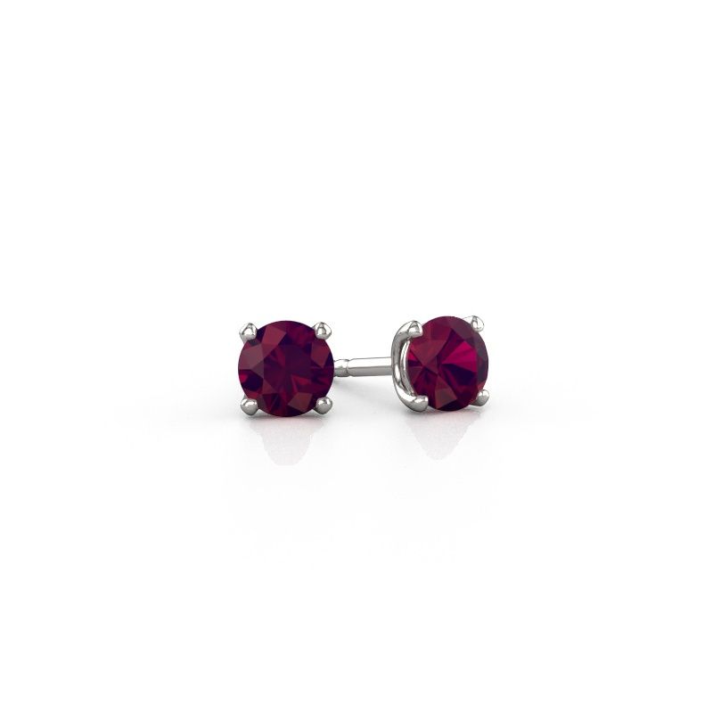 Clous d'oreilles Sam RND 585 or blanc rhodolite 5 mm