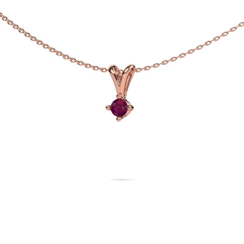 Anhänger Jannette 585 Roségold Rhodolit 4 mm