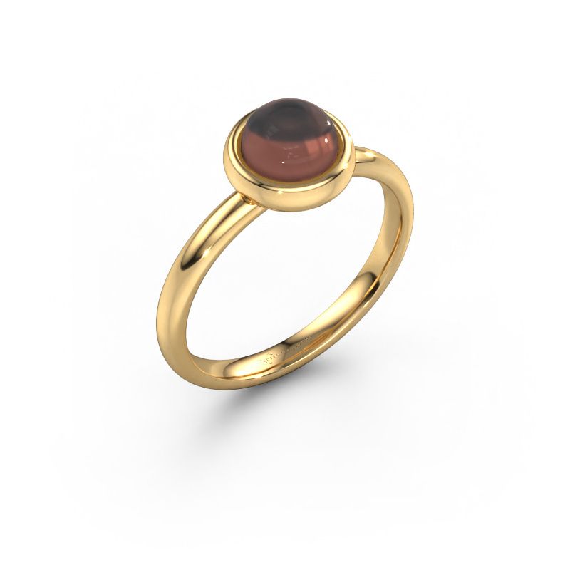 Ring Blossom RND 585 Gold Rauchquarz 5 mm