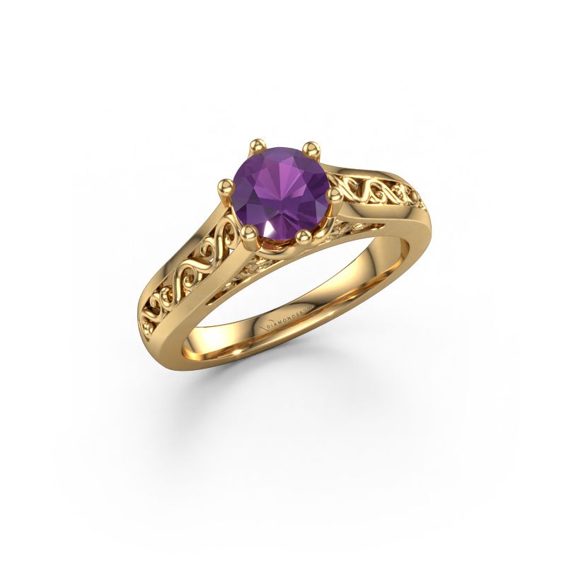 Engagement ring Shan 585 gold amethyst 6 mm