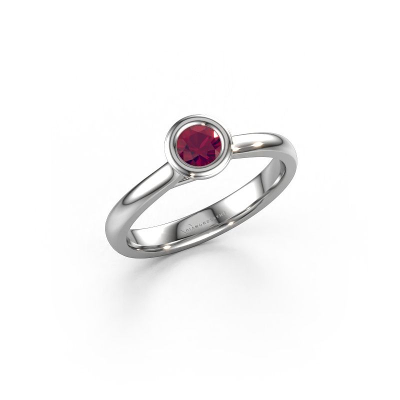 Verlobungsring Kaylee 585 Weißgold Rhodolit 4 mm