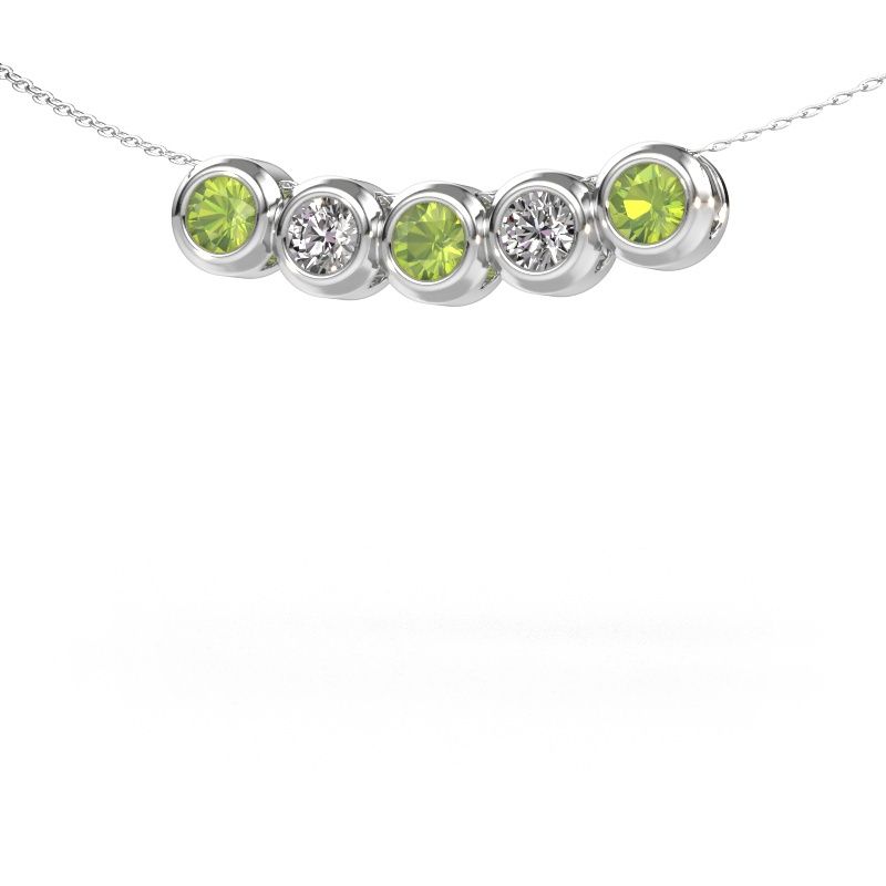 Kette Kim 5 585 Weißgold Peridot 4 mm