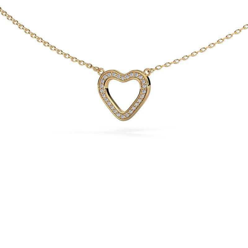 Anhänger Heart 3 585 Gold Zirkonia 0.8 mm