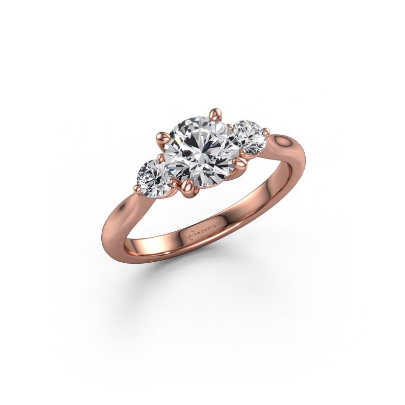 Verlovingsring Lieselot RND 585 rosé goud lab-grown diamant 1.30 crt