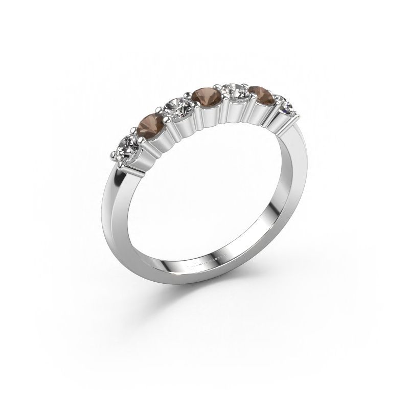 Ring Yasmin 7 585 witgoud rookkwarts 2.7 mm
