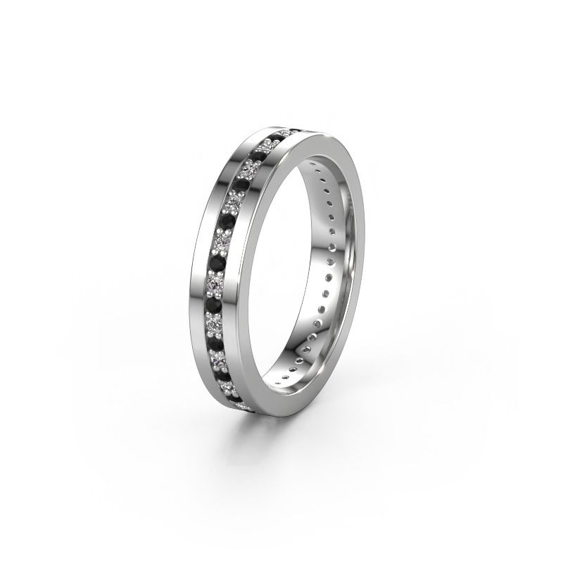 Wedding ring WH0103L14BP 950 platinum black diamond 0.484 crt ±0.16x0.08 in