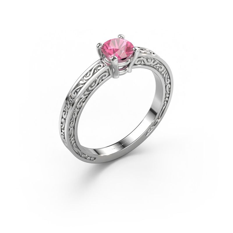 Verlobungsring Claudette 1 585 Weißgold Pink Saphir 5 mm