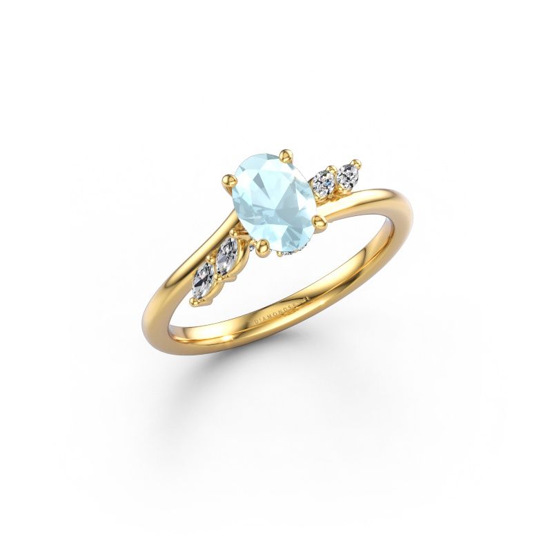 Engagement ring Rosalee OVL 585 gold aquamarine 7x5 mm