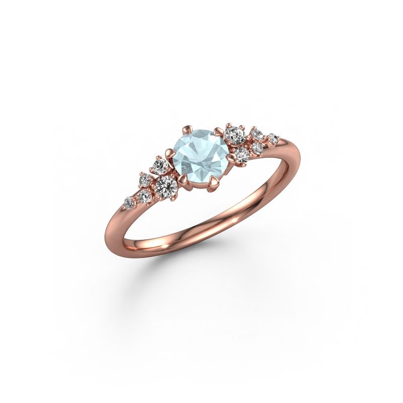 Engagement ring Royce RND 585 rose gold aquamarine 5 mm