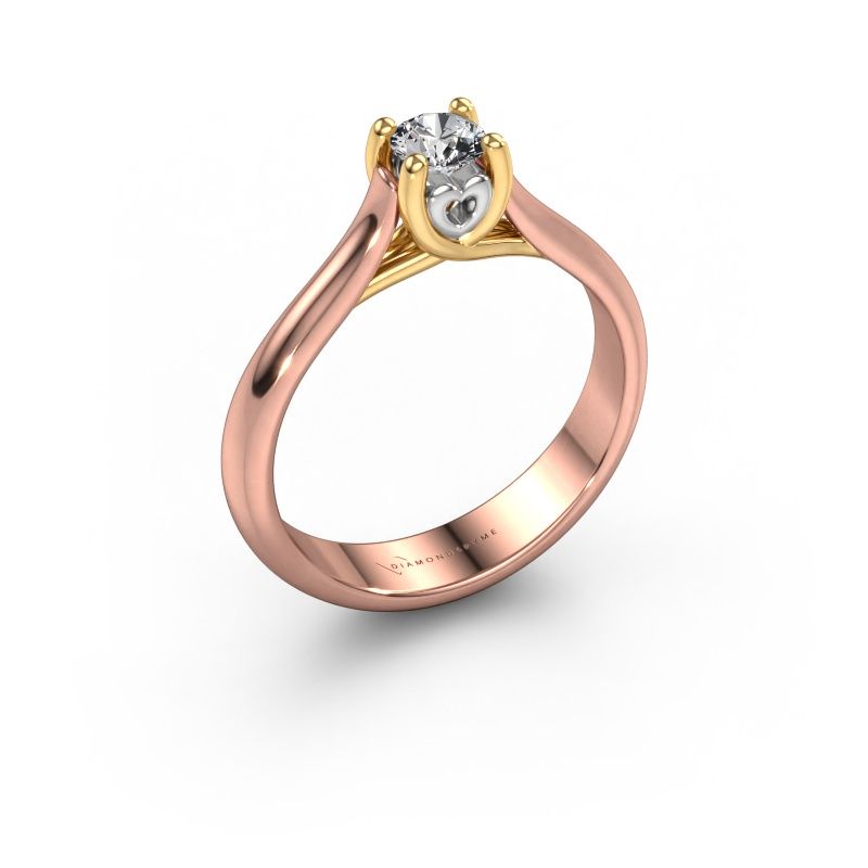 Engagement ring Nisa 585 rose gold lab-grown diamond 0.30 crt
