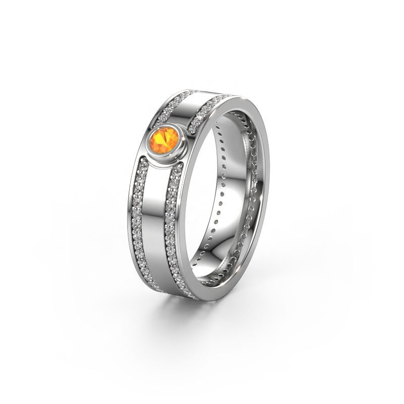 Wedding ring WH2044P 585 white gold citrin ±6x2 mm