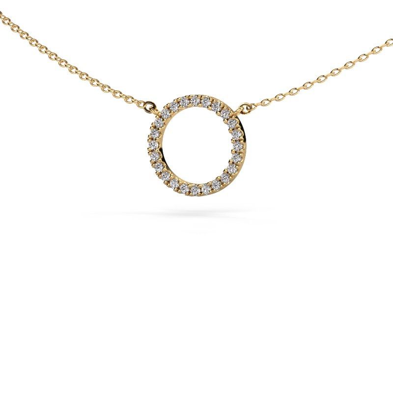 Pendant Circle 585 gold lab-grown diamond 0.18 crt