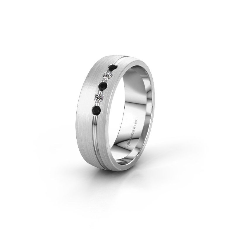 Image of Wedding ring WH0323L25AM<br/>950 platinum ±6x1.7 mm<br/>Black diamond