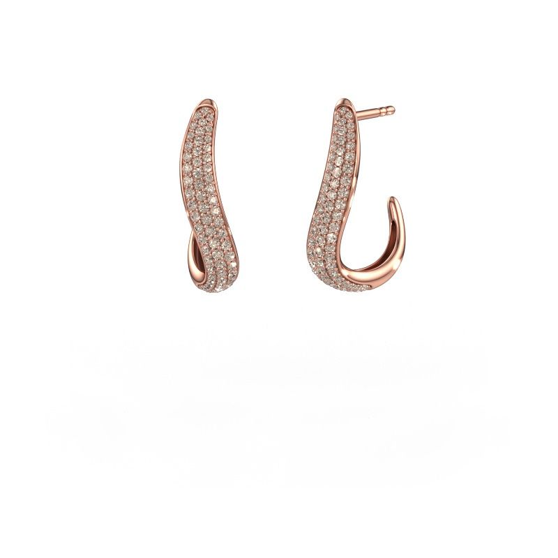 Ohrringe Dina 2 585 Roségold Braun Diamant 0.645 crt